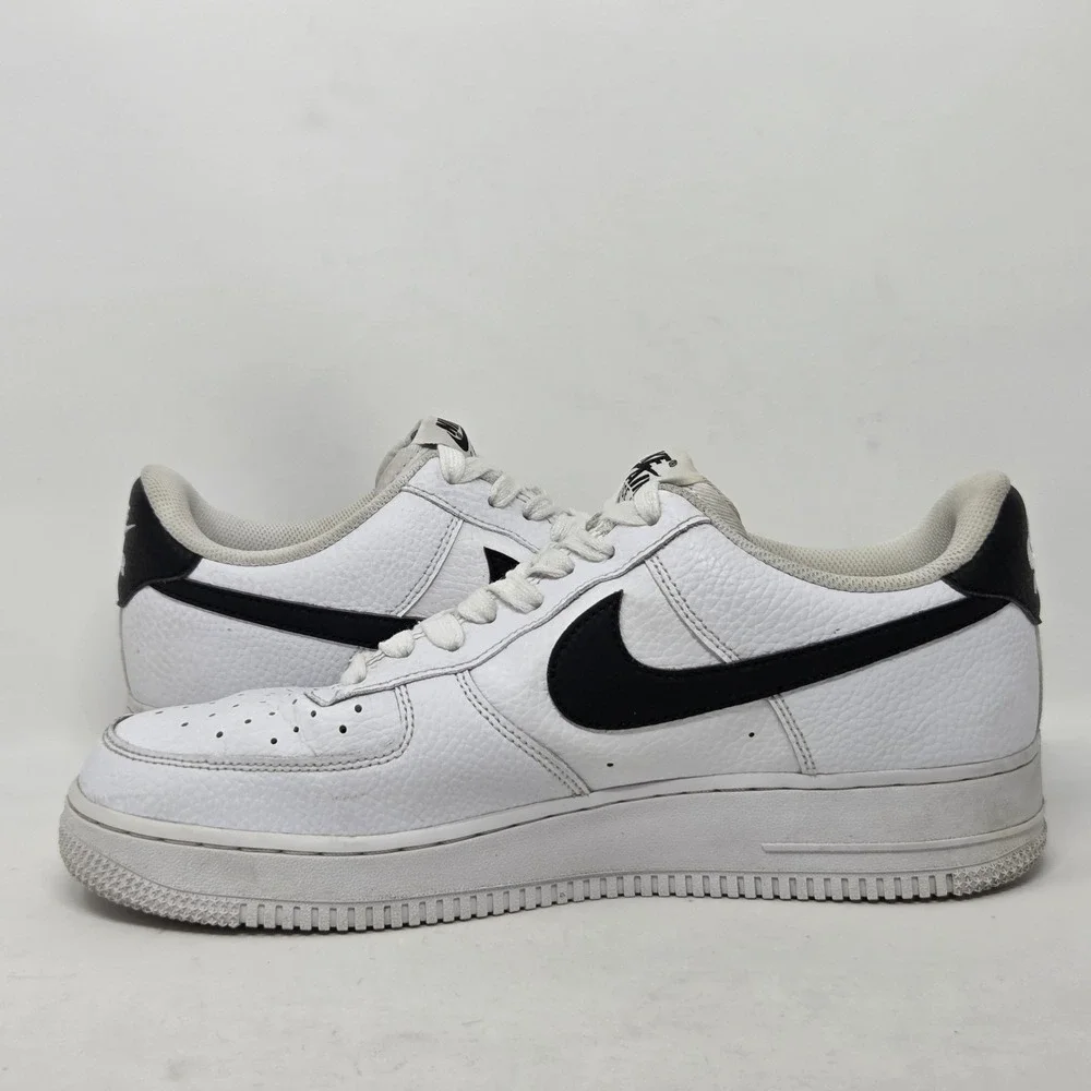 Nike Air Force 1 One Low '07 White Black Swoosh CT2302-100 Men's 10.5